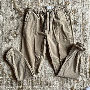 Topman Cream Corduroy Joggers